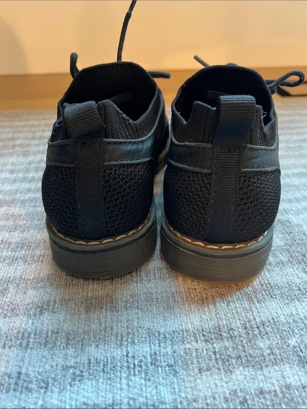 Boy's Black Knit Lace-Up Casual Shoes Oxford